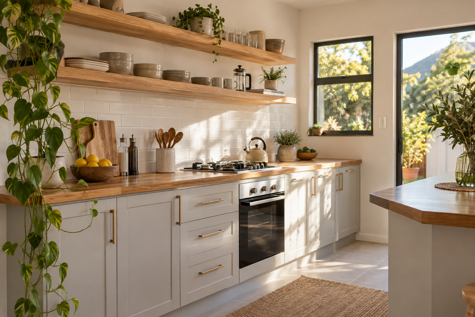 Concept home with installed shelving and neat cabinet fittings
